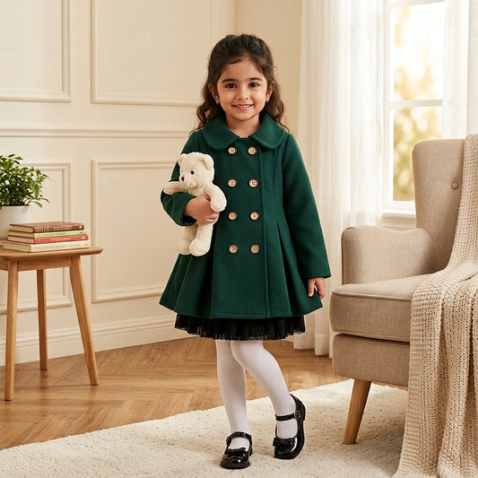 Dark Green . kids coat