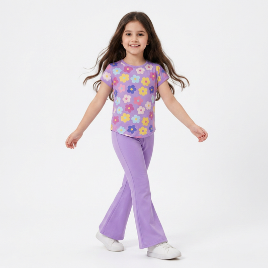 New Purple Daisy Flower Printed Kids Wear