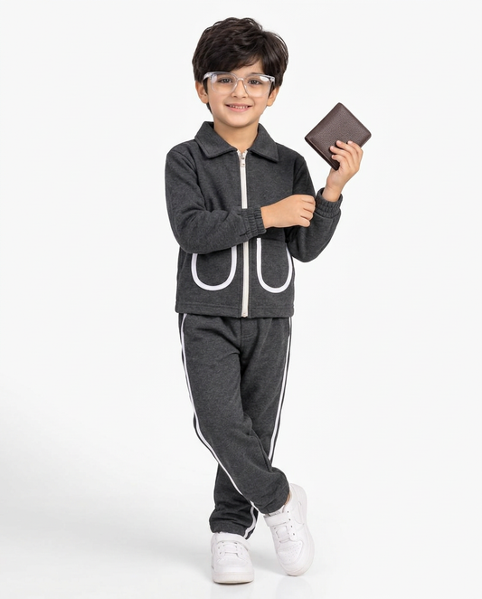 Grey & white line tracksuit