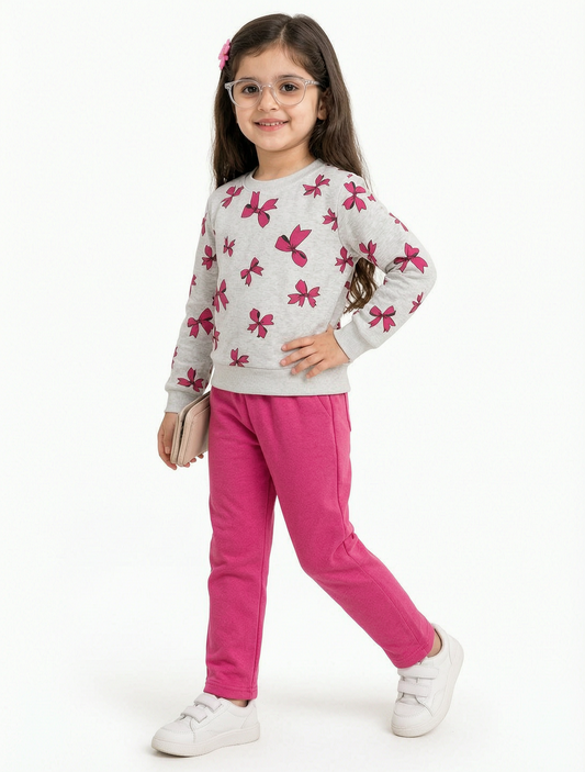 Girls Fuchsia Pink Winter Co-Ord Set