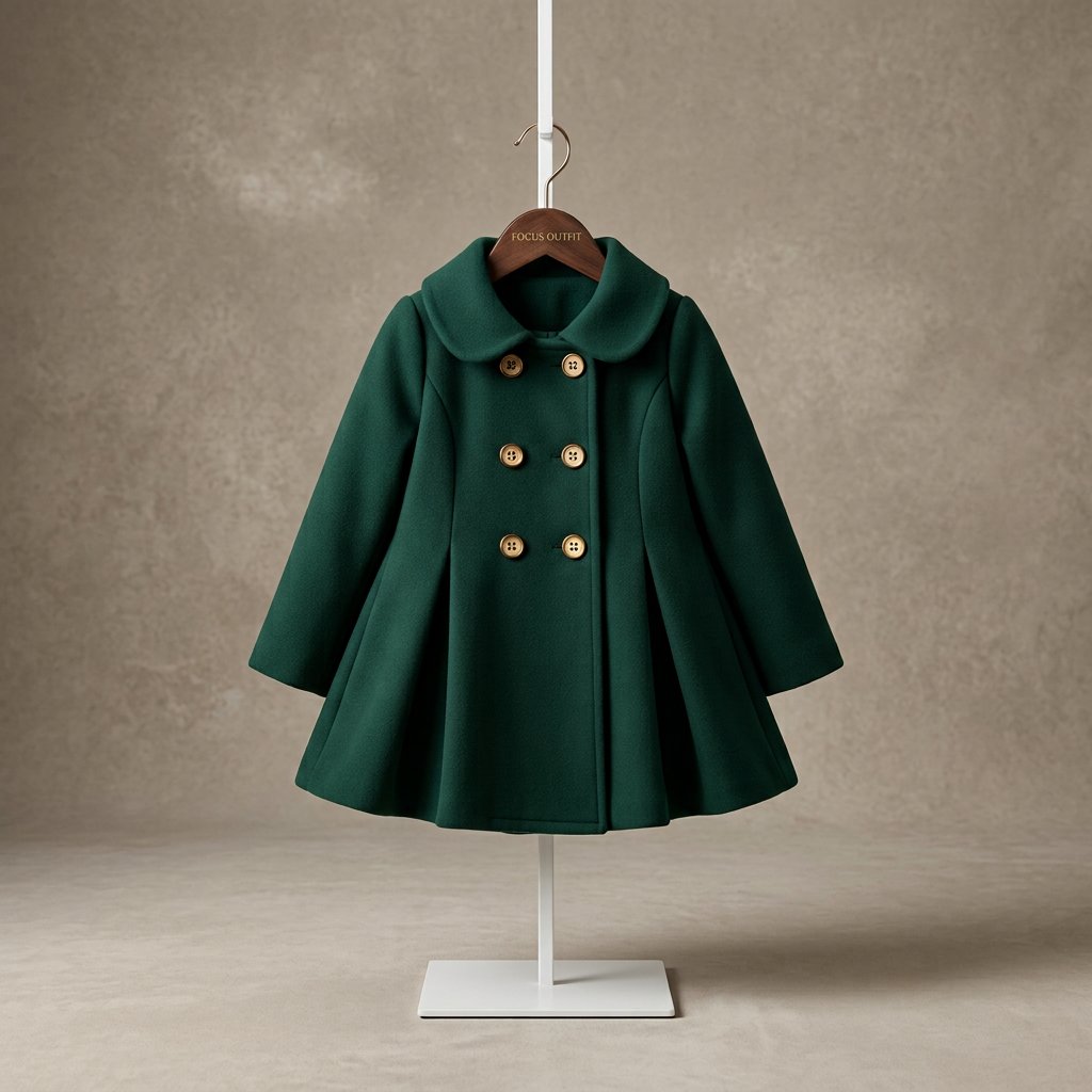 Dark Green . kids coat