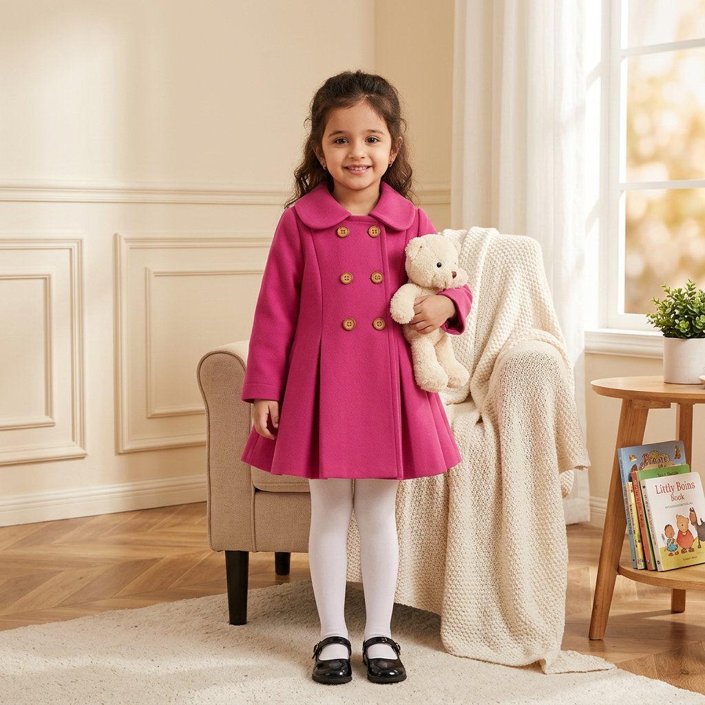 Dark Pink . kids coat