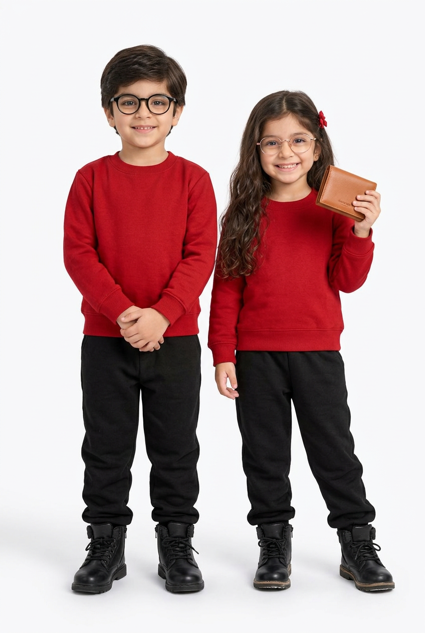 Red : Cozy Kids Fleece Co-ord Set