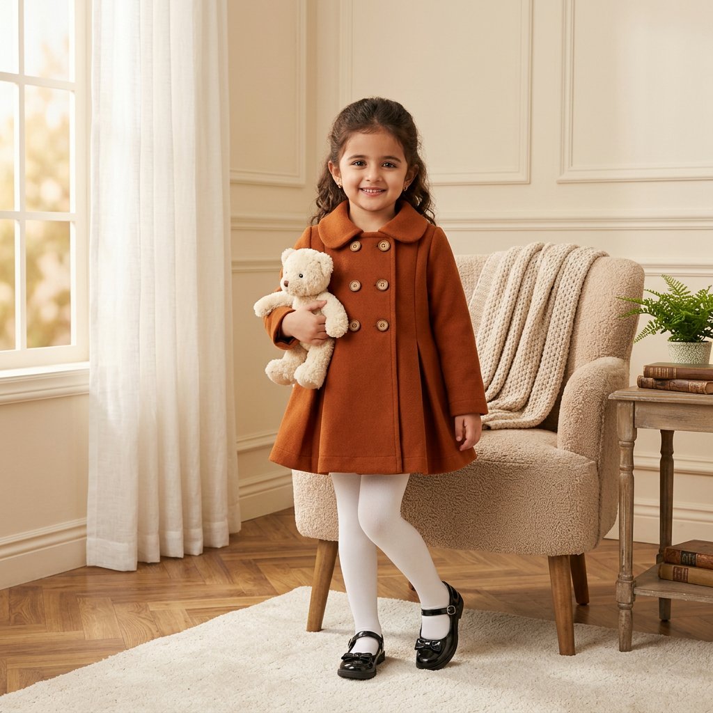 Dark Brown . kids coat