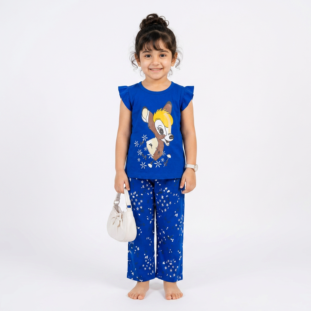 BLUE CUTE GIRL CHOICE PRINTED KIDS WEAR