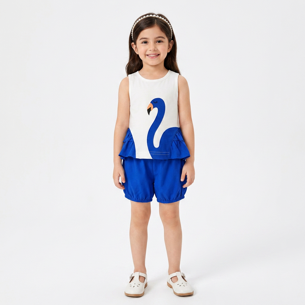 Focus Outfit Blue Flamingo Summer Set