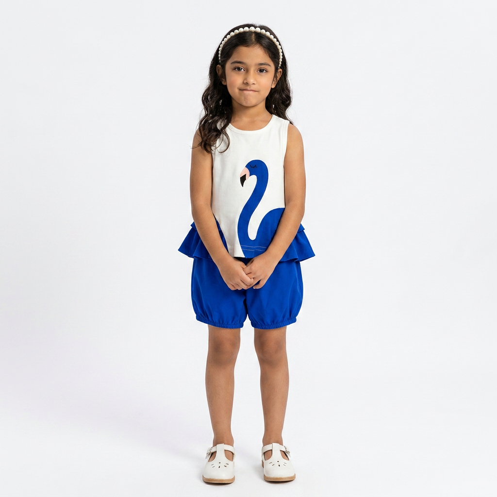 Focus Outfit Blue Flamingo Summer Set