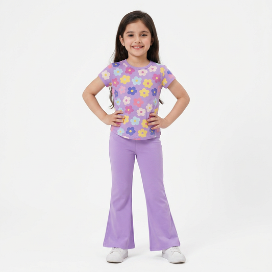 New Purple Daisy Flower Printed Kids Wear
