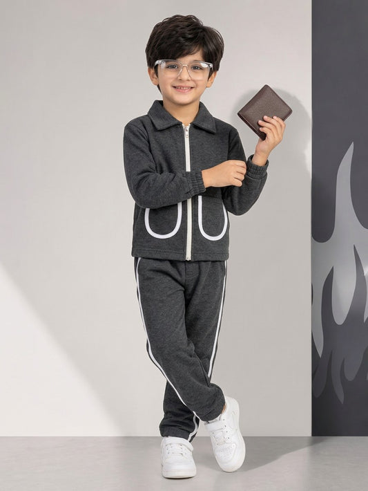 Grey & white line tracksuit