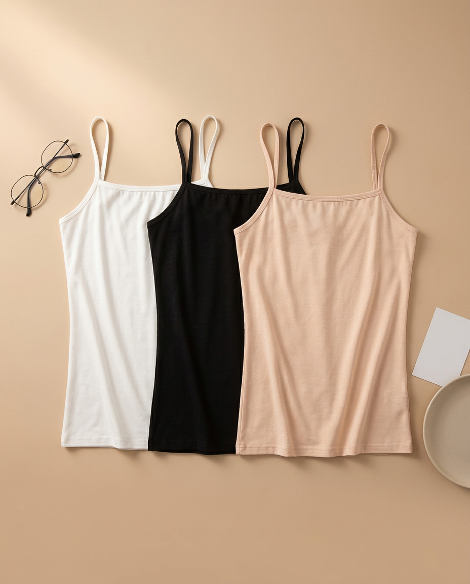 PACK OF 3 COTTON CAMISOLE