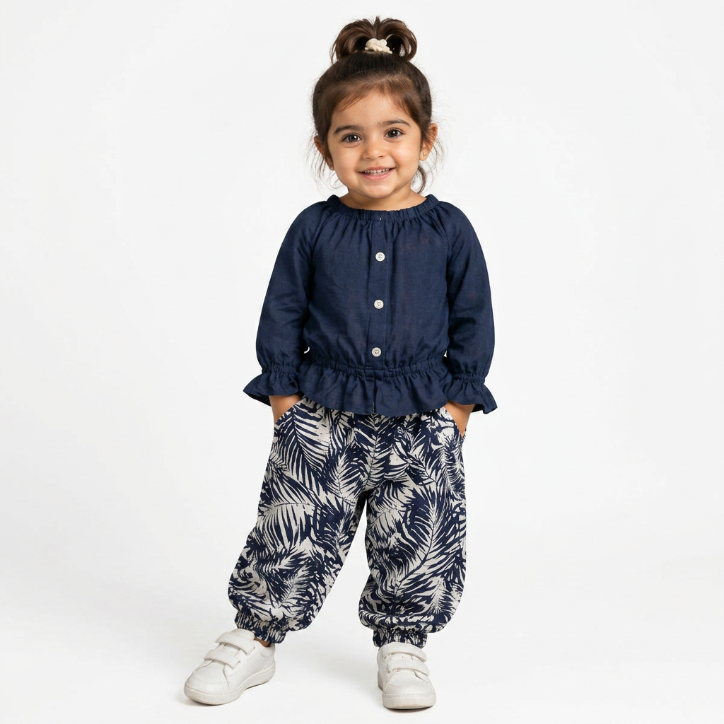 Navy Blue : Classic Leafy Charm Set