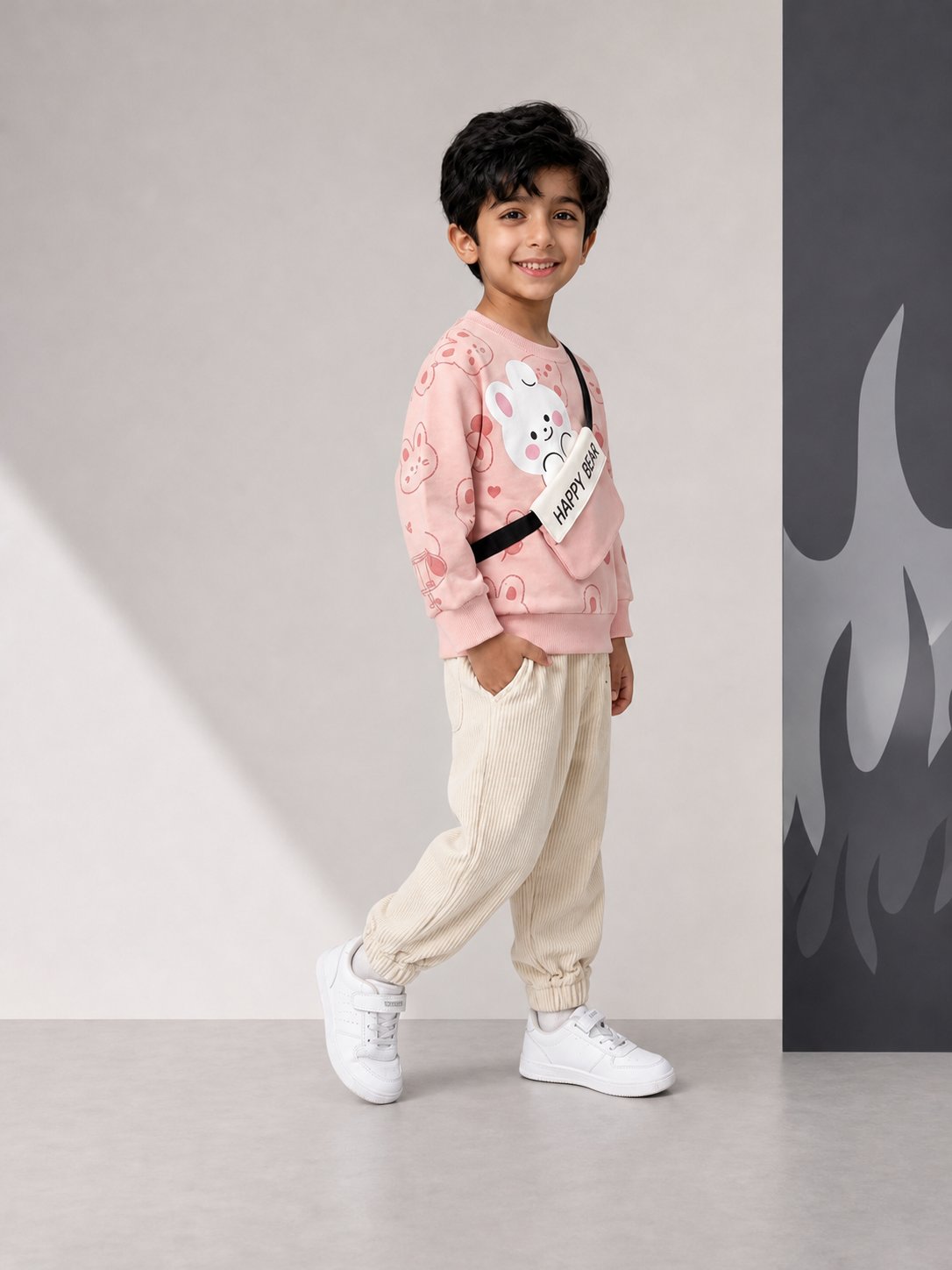 Pink happy bear tracksuit