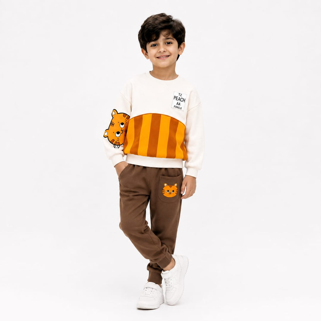 Yellow cat tracksuit set
