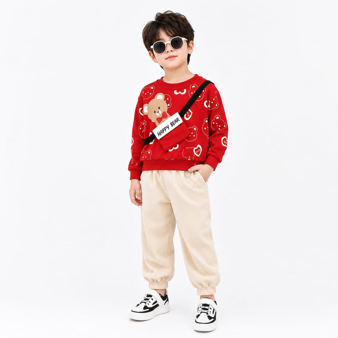 Red happy bear tracksuit