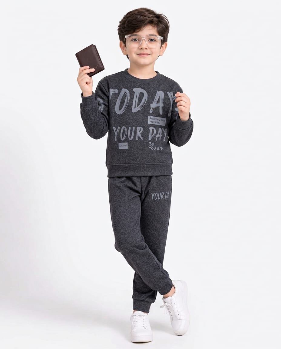 Grey Your Day Tracksuit Set
