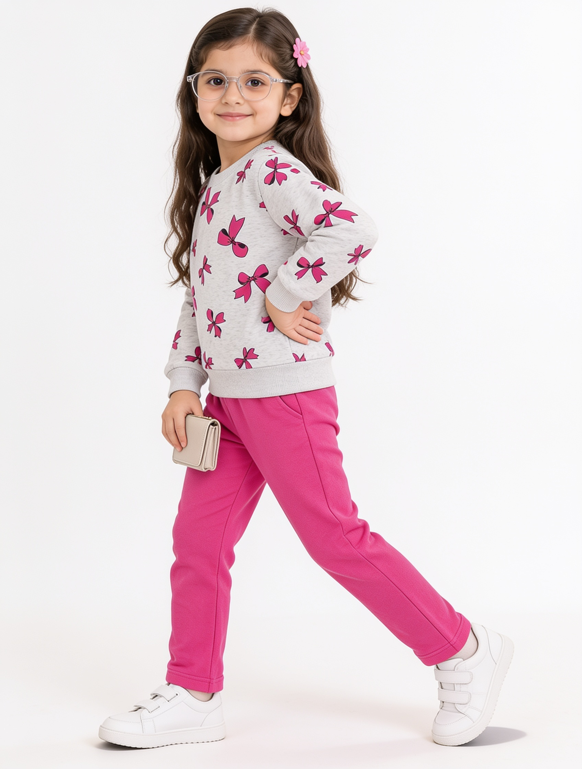 Girls Fuchsia Pink Winter Co-Ord Set