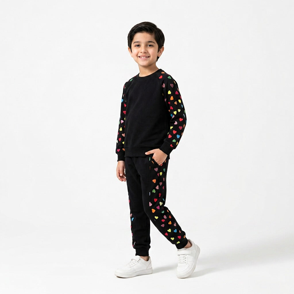 Black with multi hearts