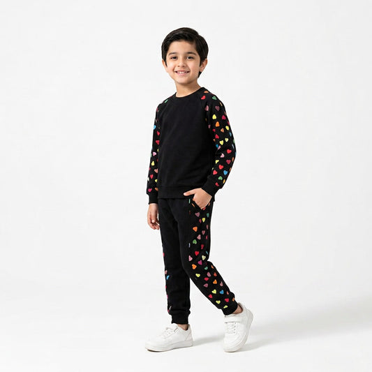 Black with multi hearts