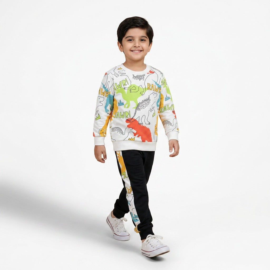 Kids Dinosaur Graphic Sweatshirt & Trouser Set