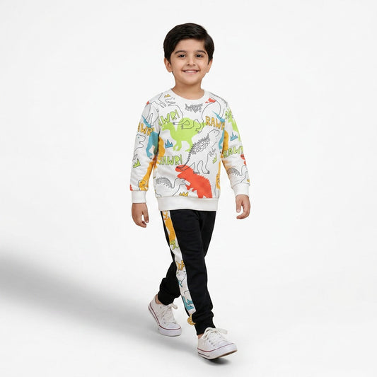 Kids Dinosaur Graphic Sweatshirt & Trouser Set