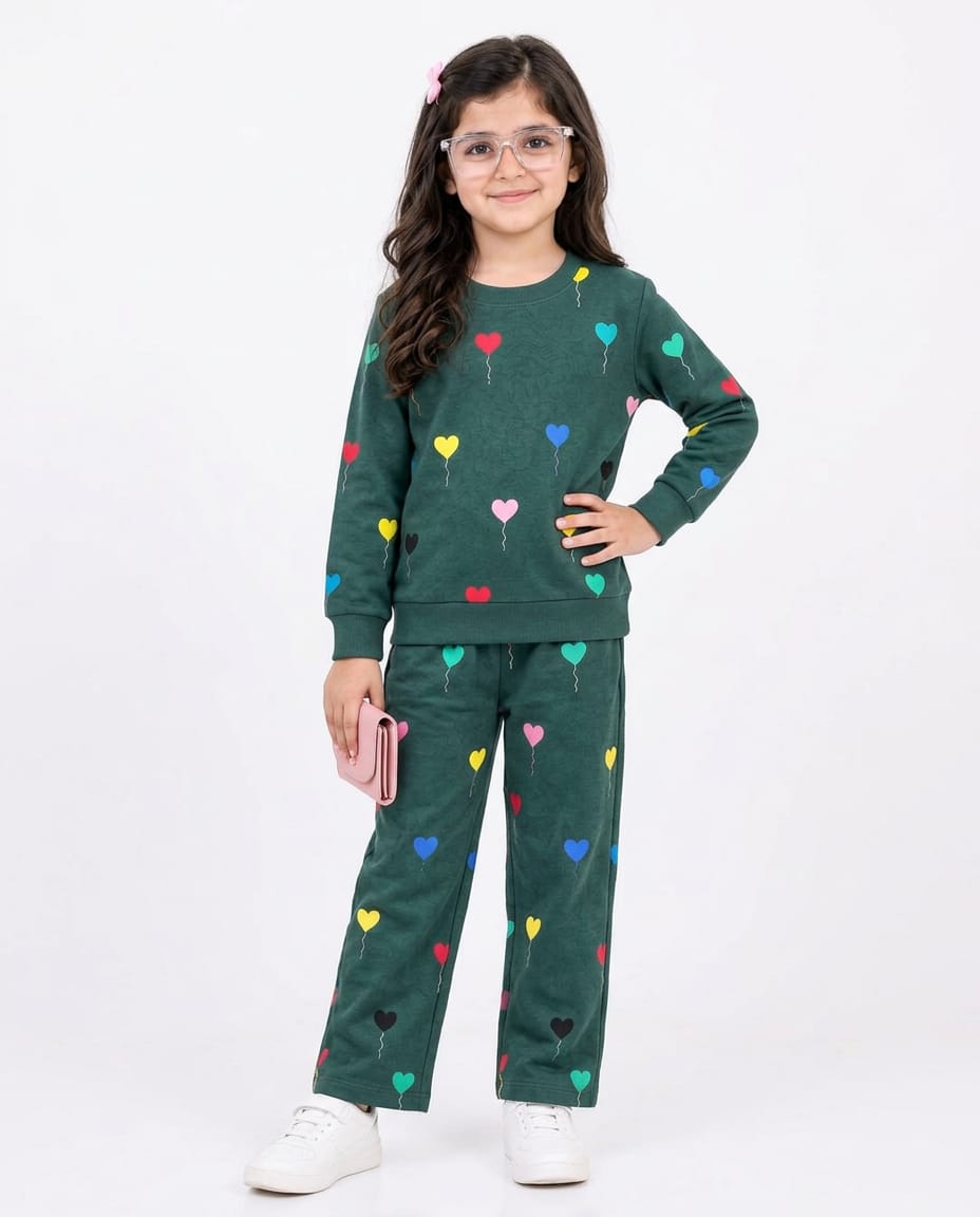 Green With Multi Hearts