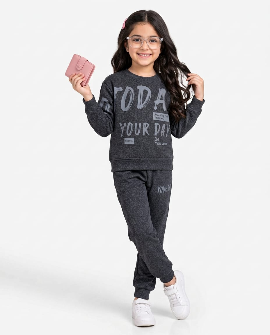 Grey Your Day Tracksuit Set