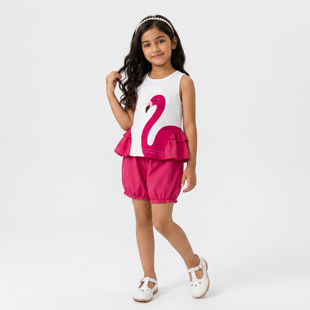 Focus Outfit Pink Flamingo Summer Set