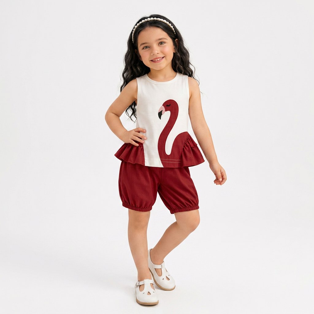 Focus Outfit Brown Flamingo Summer Set