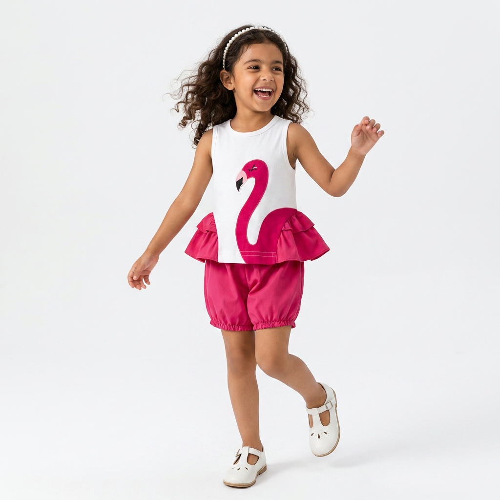 Focus Outfit Pink Flamingo Summer Set