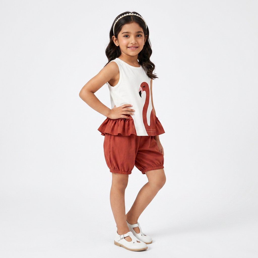 Focus Outfit Brown Flamingo Summer Set