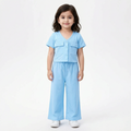 SKY BLUE TWO SIDE POCKET STYLE KIDS DRESS