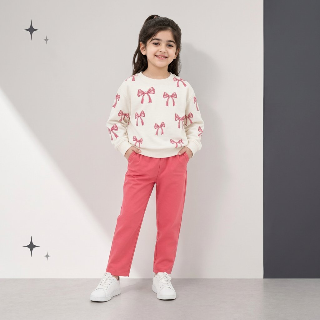 White with pink contrast
